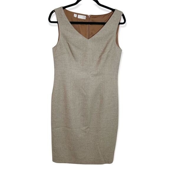 Carlisle New York Tan Wool Sheath Dress Size 8 (S15) - Picture 1 of 7